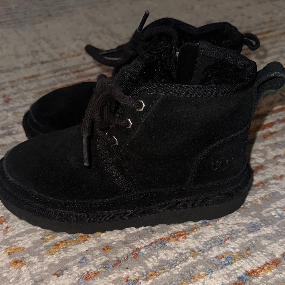 UGG Kids Black Suede Boots
